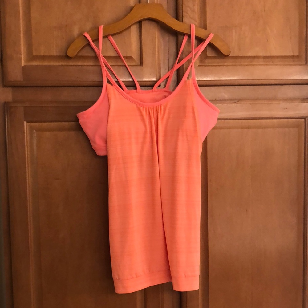 Athletes tank with built in sports bra